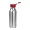 Szilikon fedelű fém ivópalack, 600 ml (ø 6,5 × 21,8 cm, Piros)