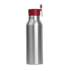 Szilikon fedelű fém ivópalack, 600 ml (ø 6,5 × 21,8 cm, Piros)