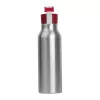 Szilikon fedelű fém ivópalack, 600 ml (ø 6,5 × 21,8 cm, Piros)