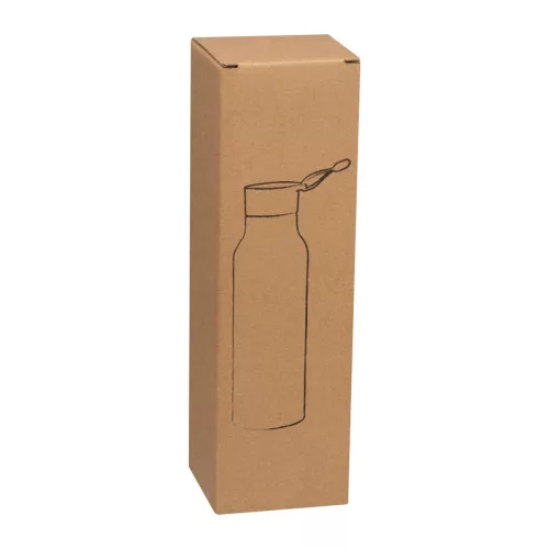 Szilikon fedelű fém ivópalack, 600 ml (ø 6,5 × 21,8 cm, Piros)