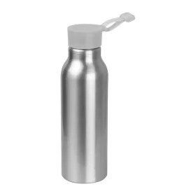   Szilikon fedelű fém ivópalack, 600 ml (ø 6,5 × 21,8 cm, Szürke)