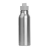 Szilikon fedelű fém ivópalack, 600 ml (ø 6,5 × 21,8 cm, Szürke)