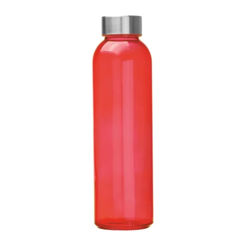 Üveg ivópalack, 500 ml (ø 6,1 × 21,9 cm, Piros)
