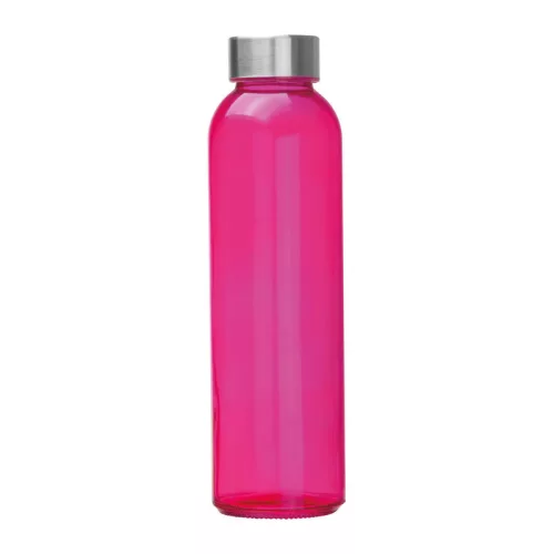 Üveg ivópalack, 500 ml (ø 6,1 × 21,9 cm, Rózsaszín)