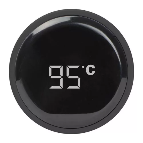 Hőmérséklet kijelzős termosz, 450 ml (ø 6,3 x 23,3 cm, Fekete)
