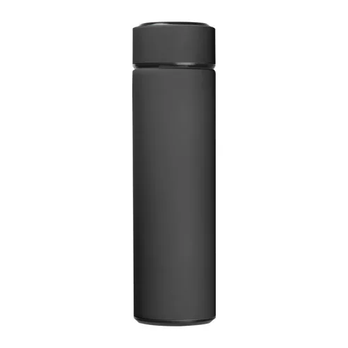 Hőmérséklet kijelzős termosz, 450 ml (ø 6,3 x 23,3 cm, Fekete)