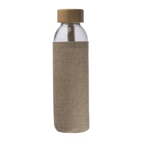 Üveg ivópalack juta tokban, 500 ml