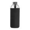 Üveg ivópalack neoprén tokban, 1000 ml (ø 8,5 × 24,5 cm, Fekete)