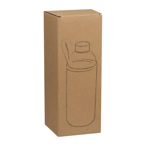 Üveg ivópalack neoprén tokban, 1000 ml (ø 8,5 × 24,5 cm, Fekete)