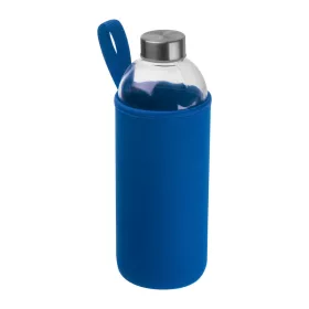   Üveg ivópalack neoprén tokban, 1000 ml (ø 8,5 × 24,5 cm, Kék)