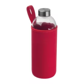   Üveg ivópalack neoprén tokban, 1000 ml (ø 8,5 × 24,5 cm, Piros)