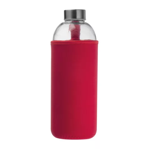 Üveg ivópalack neoprén tokban, 1000 ml (ø 8,5 × 24,5 cm, Piros)