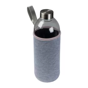   Üveg ivópalack neoprén tokban, 1000 ml (ø 8,5 × 24,5 cm, Szürke)