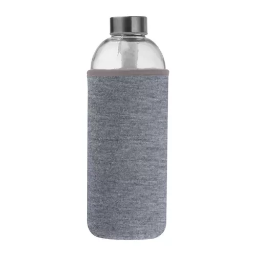 Üveg ivópalack neoprén tokban, 1000 ml (ø 8,5 × 24,5 cm, Szürke)