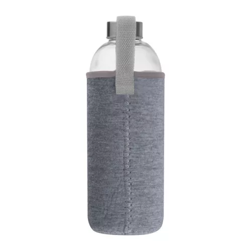 Üveg ivópalack neoprén tokban, 1000 ml (ø 8,5 × 24,5 cm, Szürke)