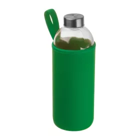   Üveg ivópalack neoprén tokban, 1000 ml (ø 8,5 × 24,5 cm, Zöld)