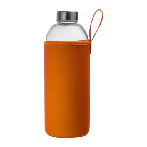 Üveg ivópalack neoprén tokban, 1000 ml (ø 8,5 × 24,5 cm, Narancssárga)