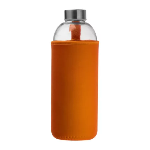 Üveg ivópalack neoprén tokban, 1000 ml (ø 8,5 × 24,5 cm, Narancssárga)