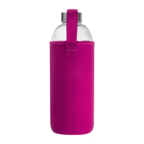 Üveg ivópalack neoprén tokban, 1000 ml (ø 8,5 × 24,5 cm, Rózsaszín)