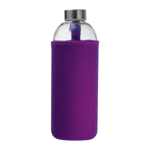 Üveg ivópalack neoprén tokban, 1000 ml (ø 8,5 × 24,5 cm, Lila)