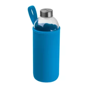   Üveg ivópalack neoprén tokban, 1000 ml (ø 8,5 × 24,5 cm, Világos Kék)