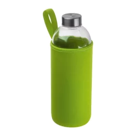   Üveg ivópalack neoprén tokban, 1000 ml (ø 8,5 × 24,5 cm, Világos Zöld)