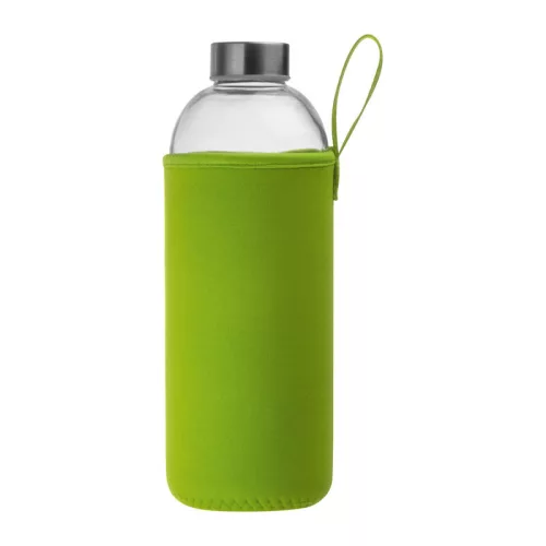 Üveg ivópalack neoprén tokban, 1000 ml (ø 8,5 × 24,5 cm, Világos Zöld)