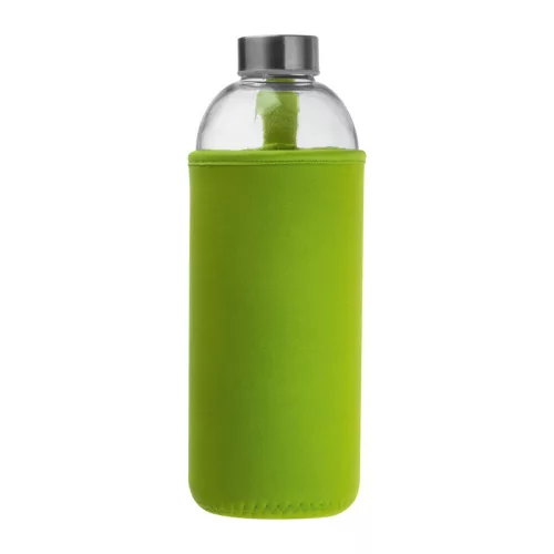 Üveg ivópalack neoprén tokban, 1000 ml (ø 8,5 × 24,5 cm, Világos Zöld)