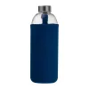 Üveg ivópalack neoprén tokban, 1000 ml (ø 8,5 × 24,5 cm, Sötétkék)