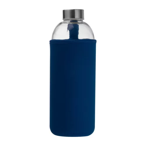 Üveg ivópalack neoprén tokban, 1000 ml (ø 8,5 × 24,5 cm, Sötétkék)