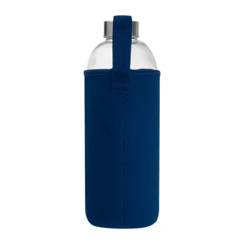 Üveg ivópalack neoprén tokban, 1000 ml (ø 8,5 × 24,5 cm, Sötétkék)