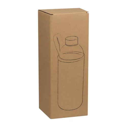 Üveg ivópalack neoprén tokban, 1000 ml (ø 8,5 x 24,5 cm, Sötétszürke)
