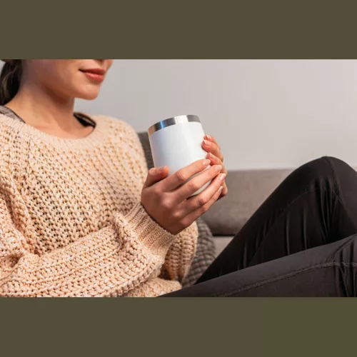 Vákuumszigetelt termoszbögre, 300 ml (ø 8 × 11,2 cm, Fehér)