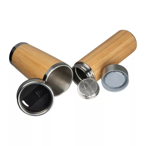 Bambusz termosz és bögre szett, 400+350 ml