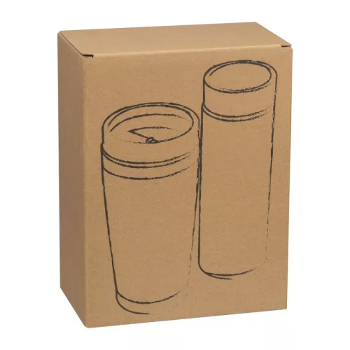 Bambusz termosz és bögre szett, 400+350 ml