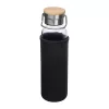 Üveg ivópalack neoprén tokban, 600 ml (ø 7 x 24,5 cm, Fekete)