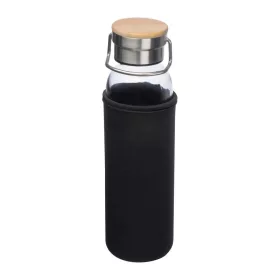   Üveg ivópalack neoprén tokban, 600 ml (ø 7 x 24,5 cm, Fekete)