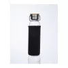 Üveg ivópalack neoprén tokban, 600 ml (ø 7 x 24,5 cm, Fekete)