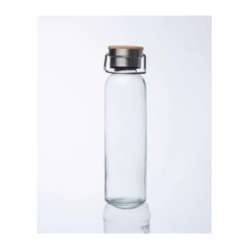 Üveg ivópalack neoprén tokban, 600 ml (ø 7 x 24,5 cm, Fekete)