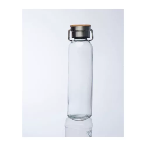 Üveg ivópalack neoprén tokban, 600 ml (ø 7 x 24,5 cm, Fekete)