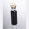 Üveg ivópalack neoprén tokban, 600 ml (ø 7 x 24,5 cm, Fekete)
