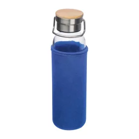   Üveg ivópalack neoprén tokban, 600 ml (ø 7 x 24,5 cm, Kék)
