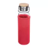 Üveg ivópalack neoprén tokban, 600 ml (ø 7 x 24,5 cm, Piros)