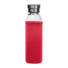 Üveg ivópalack neoprén tokban, 600 ml (ø 7 x 24,5 cm, Piros)