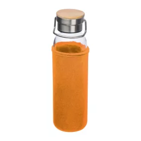   Üveg ivópalack neoprén tokban, 600 ml (ø 7 x 24,5 cm, Narancssárga)