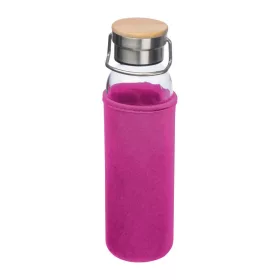   Üveg ivópalack neoprén tokban, 600 ml (ø 7 x 24,5 cm, Rózsaszín)