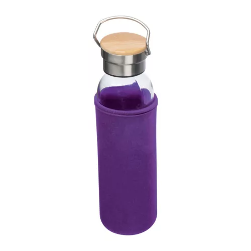 Üveg ivópalack neoprén tokban, 600 ml (ø 7 x 24,5 cm, Lila)