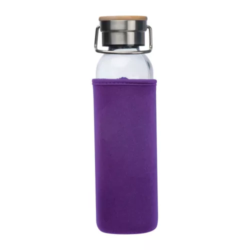 Üveg ivópalack neoprén tokban, 600 ml (ø 7 x 24,5 cm, Lila)