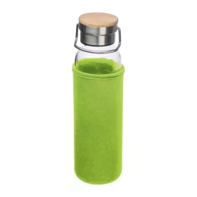   Üveg ivópalack neoprén tokban, 600 ml (ø 7 x 24,5 cm, Világos Zöld)