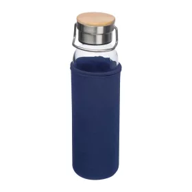   Üveg ivópalack neoprén tokban, 600 ml (ø 7 x 24,5 cm, Sötétkék)